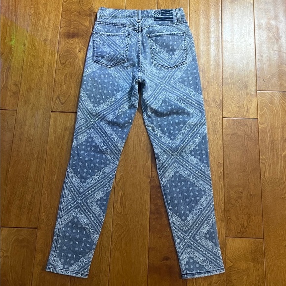 Revice La La Land Jeans Blue Bandana Print Distressed Skinny USA Premium Denim - Picture 8 of 13